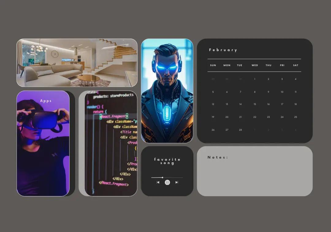 Student portfolio work at Eight Academy